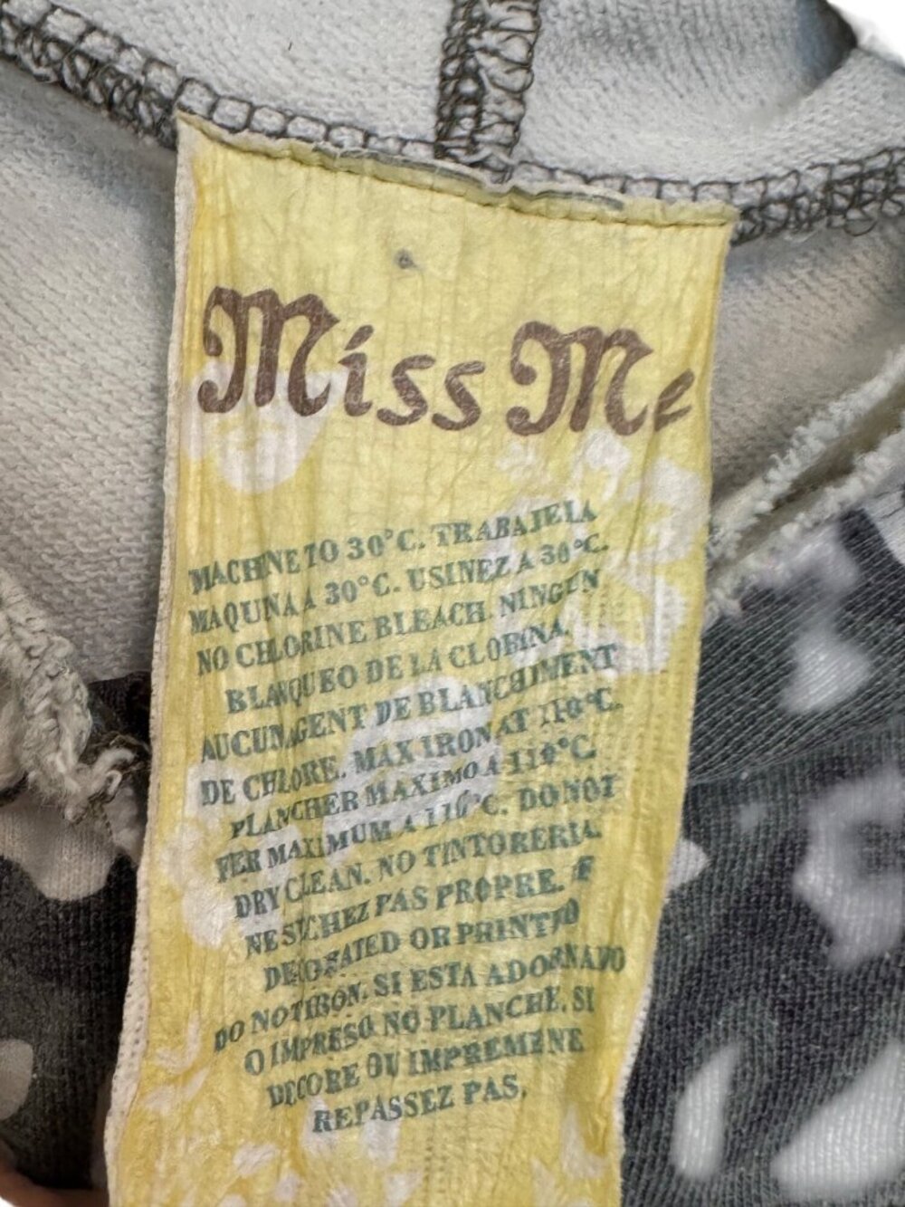 Miss Me Camo Hoodie With Embroidered Floral Design & Sequins Small - Picture 3 of 8
